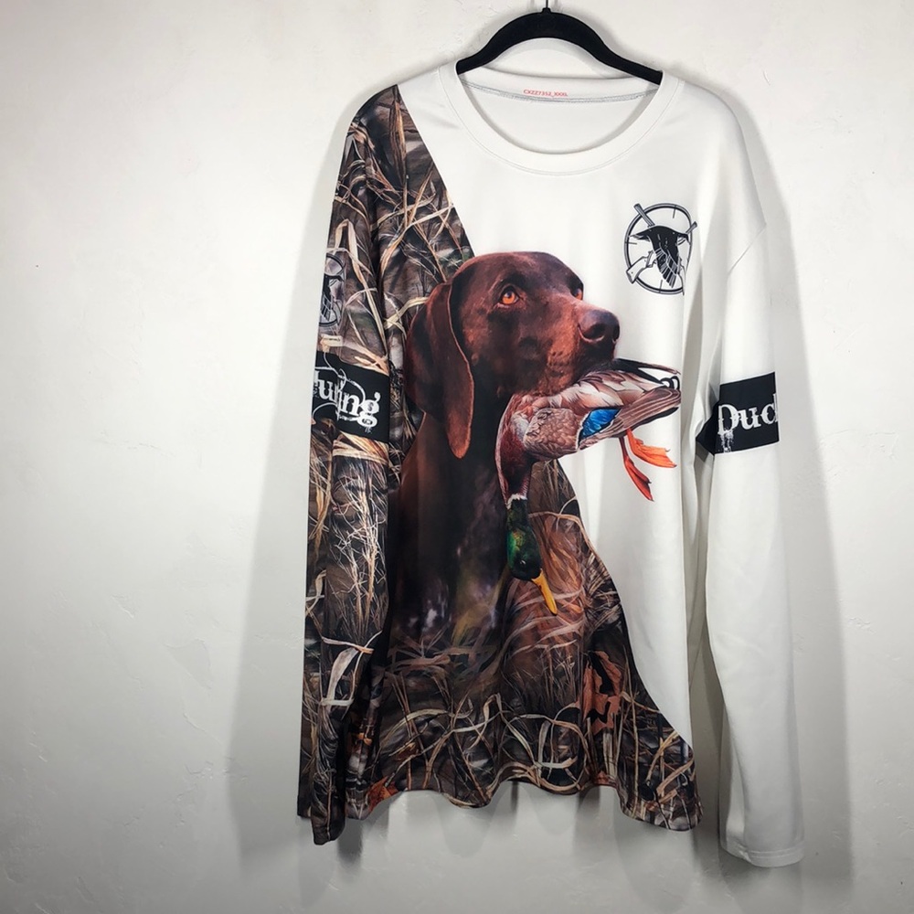 Duck Hunting Labrador retriever camouflage lightweight sweatshirt size xxxl
